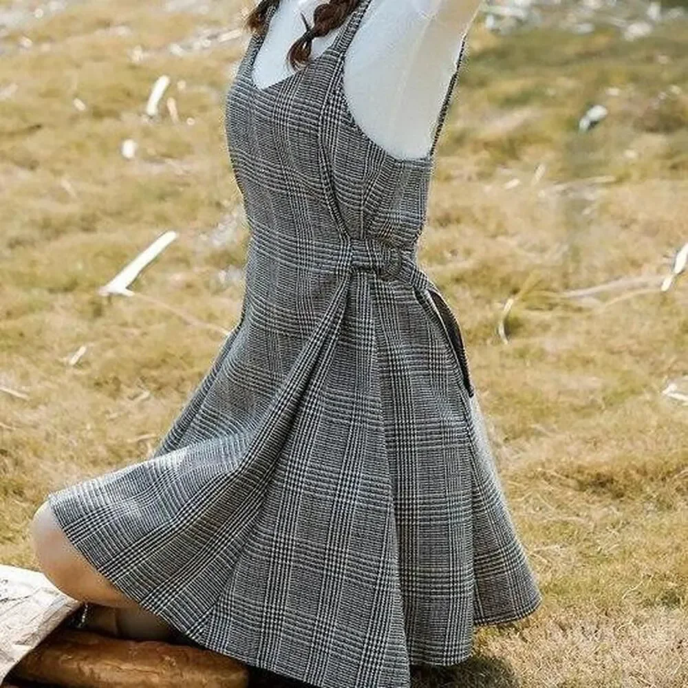 Korean Style Houndstooth Dress - Picture 2 of 6